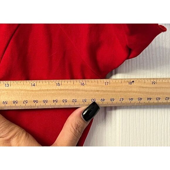 Brigitte Brianna Red Ruffle Sleeve Holiday Dress Made in USA Women’s Medium - Picture 7 of 7